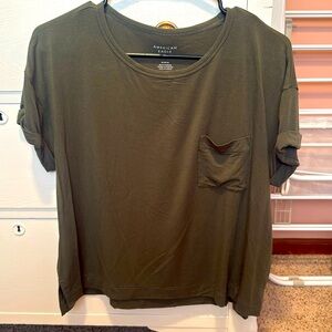 American Eagle - crop top tee - green
